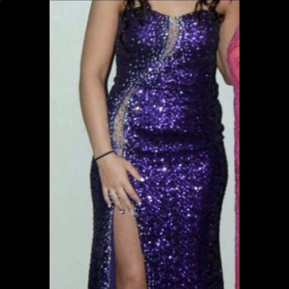 Purple sequence prom/ formal dress/ evening gown